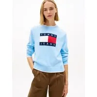 Tommy Jeans Strickpullover TJW TIPPING FLAG SWEATER EXT mit Logo-Intarsie, Relaxed Fit