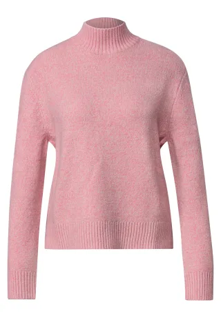 Street One - Mouliné Pullover mit Turtle Neck warm blush mel. - Gr. - 42