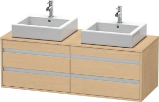 Duravit Ketho Konsolenwaschtischunterbau wandhängend Natur Eiche Matt 1400x550x496 mm - KT6657B3030 KT6657B3030