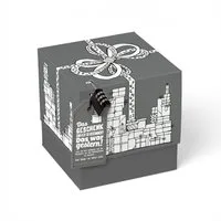 SURPRISA Geschenkbox Rätzel Geschenkbox, Geldgeschenk Verpackung & Gutschein Geschenk Box (inkl. 3-stelligem Zahlenschloss), Geschenkkarton Geschenkrätsel, 16,5 x 16,5 x 16,5 cm, grau