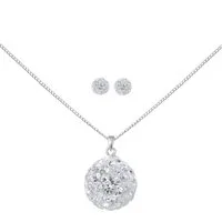 ALEXANDER YORK Schmuckset Ball KRISTALL, 4-tlg., 925 Sterling Silber