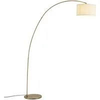 Qazqa Bogenlampe Vinossa, ohne Leuchtmittel, Warmweiß, QAZQA Bogen­lampe, e27, Beige, Metall, Modern