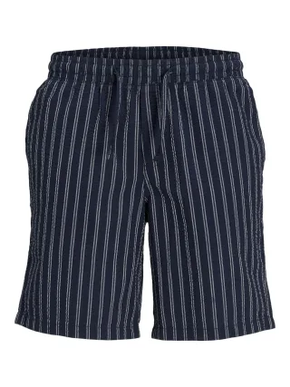 JACK&JONES - JPSTJAIDEN JJPALMA SEERSUCKER SHOR JNR sky captain - Gr. - 176
