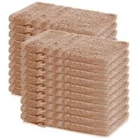 Lavea Waschhandschuh 20er Set Waschhandschuhe, 15 x 21 cm, Elena-Frottierserie, Waschlappen, (20-St), 500 g/m² Frottier, weich & saugstark, pflegeleicht