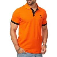 DAILY COTTON Poloshirt in Kurzarm als Freizeit Polo T-Shirt - Polo-Hemd für Herren (1-tlg) Männer Polohemd im Regular-Fit in Piqué-Qualität mit Palmen-Logo