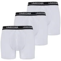 Lavecchia Boxershorts Lavecchia Herren Boxershorts 3er Pack FL-1020 (Weiß, 7XL) (Packung, 3-St) mit Logoschriftzug am Bund