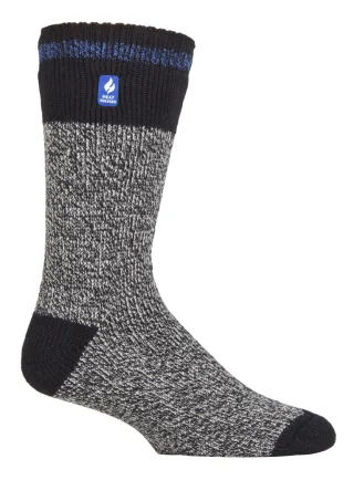 Wärmehalter - Herren Extra Dicke Thermosocken für den Winter | Warme Flauschige Fleece Isolierte Socken | Geschenke für Männer - Schwarz Blau (Porto)