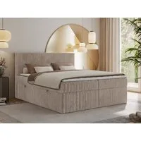 MKS MÖBEL Boxspringbett TILIANO (Packung, Set, Gepolstertes Kopfteil, Topper T25, Polsterbett, T30-Schaum), Doppelbett, Multipocket-Matratzen, Zwei Bettkästen, Cord Bett