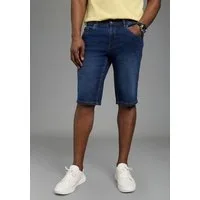 DELMAO Jeansshorts gerade geschnittene Beine, Regular-Fit, kniefreie Länge
