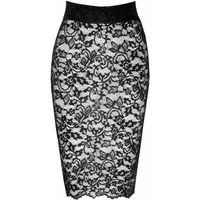 Noir Handmade Lederimitatrock halblanger Rock in schwarz - M
