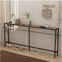 Vicco Konsolentisch Lima, Eiche rustikal/Schwarz, 174 x 77 cm (1-St)