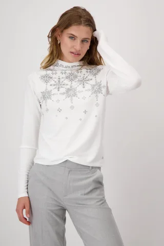 monari - Norweger-Shirt mit Schmuck off-white - Gr. - 42