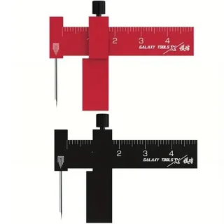 Isometric Parallel Marker Adjustable T-square Mini Carving Ruler Aluminum Alloy SKH-51 Steel Needle for Precision Model