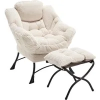 LVHOM Loungesessel Relaxsessel mit Hocker: Verbreitert/Sanftes Design,praktische Ergonomie (Gemütliche, extraweiche Polsterung, rutschfeste Schutzfüße, ergonomische Lehne, Seitentasche (Handy), Hocker als Fußbank/zusätzlicher Sitz, Stahlrahmen bis 18