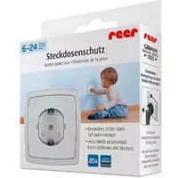 Reer Kindersicherung Kindersicherung Steckdosenschutz zum Schrauben, transparent, 20 Stück