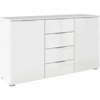 OTTO home Kombikommode Sideboard Kombikommode Schubladenkommode AGORDO mit Glasfront (in zwei Griff-Farben, Breite 120 cm), vier große Schubladen, mit insgesamt 4 Einlegeböden MADE IN GERMANY