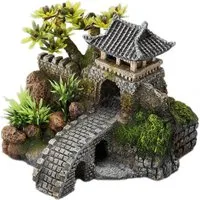 Europet-Bernina Aquariendeko Aquariumdekoration Turm mit Brücke