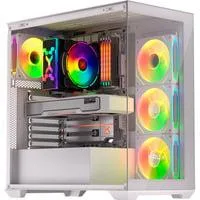 Exo White, Tower-Gehäuse weiß, Tempered Glass x 2