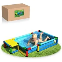 QUADRO Spielturm-Erweiterung Pool S, (Sinnes- und Bewegungsspiel im Wasser, Poolmodul für QUADRO Systeme), Modulares Stecksystem, ab 12 Monaten, Made in Germany, UV-stabil