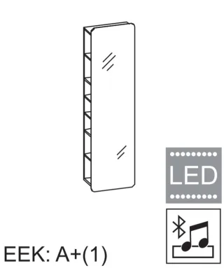 Artiqua 400 Spiegelregal inkl. Soundmodul, Quarzgrau Matt Touch, 400-SRS-1-45-173 400-SRS-1-45-173