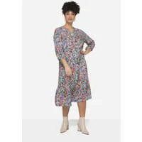 MIAMODA Maxikleid Maxikleid A-Linie Blütenmuster V-Ausschnitt