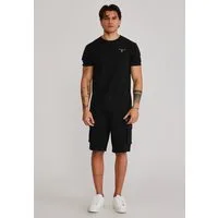Siksilk Sweatanzug SikSilk Herren Schwarz T-Shirt and Shorts Set