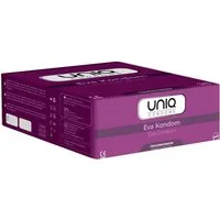 UNIQ Kondome Eva Condom (latexfreie Frauenkondome) auch mit Gleitgel auf Öl-Basis verwendbar, Packung mit, 50 St., Kondome für Frauen, Kondomslip, passt sich dem weiblichen Körper perfekt an
