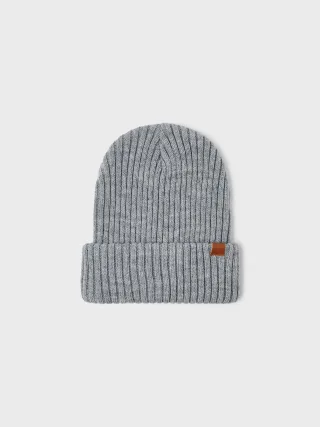 NAME IT - NKNMILAN KNIT HAT2 NOOS grey melange - Gr. - 48/49