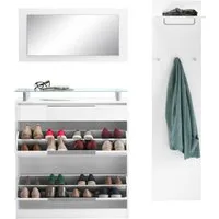 borchardt Möbel Garderoben-Set Oliva, (3-tlg), mit stehendem Schuhschrank, Paneel und Spiegel