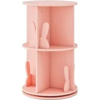 COSTWAY Kinderregal, Drehbares Bücherregal mit Hasen-Trennwänden, rosa