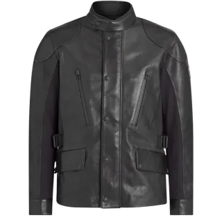 Belstaff Mailstrom Schwarze Motorradlederjacke