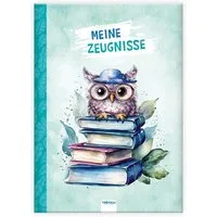 TRÖTSCH - Zeugnismappe A4 wattiert Eule / diverse, Geschenkidee zum Schulstart Einschulung Geschenk