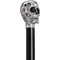 Stockshop Gehstock Gehstock Gothic Totenkopf, Knaufstock, Buche schwarz