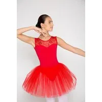 tanzmuster Tüllkleid Ballett Tutu Lottie mit Spitzeneinsatz Ballettkleid aus weicher Baumwolle mit langem Tüllrock, für Mädchen