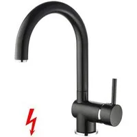 Vereg Spültischarmatur PRAG Niederdruck, Einhebelmischer, Küchenarmatur, Boiler, Rundbogen schwarz