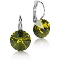 LUISIA® Paar Ohrhänger Silberne Ohrringe "Rivoli" mit 12 mm Kristallen von Swarovski® (2-tlg., inkl. Schmuckbox), Große Farbauswahl
