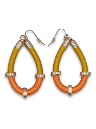 Steuer Modeschmuck Ohrhänger Metall Textil gelb Orange