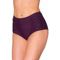 Aquarti Bikini-Hose Aquarti Damen Bikinihose mit Hoher Taille und Raffung