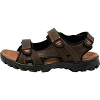 Nowaland Herren Trekkingsandalen aus Leder mit Klettverschluss Trekkingsandale Robuste Trekkingsandalen mit rutschfester Sohle und gepolsterter Sohle
