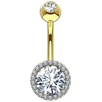 Taffstyle Bauchnabelpiercing Banane Piercing Stecker Chirurgenstahl Doppel Multi Kristalle (Piercing Banane mit Multi-Kristall aus Chirurgenstahl in 3 Farben), Bauchnabelpiercing Bauchpiercing Banane Stecker Anhänger Glitzer