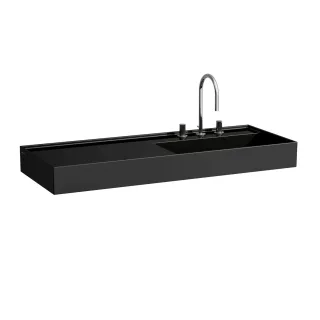 LAUFEN Waschtisch Kartell · LAUFEN 460x1200 1 Hl. o.uel. Ablg. li schwarz glaenzend H8133330201111