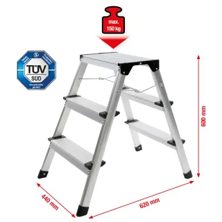 KS Tools Aluminium-Stufen-Stehleiter - 800.0965