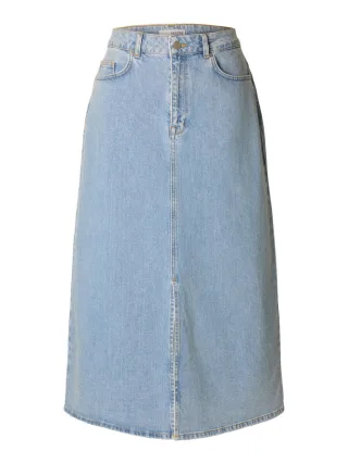 selected men - Jeansrock - Slfkrista blau - Gr. - 34
