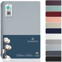 BARBONS Spannbettlaken Jersey Bettlaken, 145 g/m² Spannbetttuch, bis zu 25cm Höhe, Topper, Jersey aus 100% Baumwolle, Gummizug: rundum, (1 Stück), Rundumgummi, Atmungsaktiv