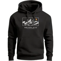 Neverless Hoodie Hoodie Herren Print Aufdruck Tryptichon Berge Wandern Natur Design