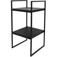 Spetebo Standregal Metall Standregal schwarz offen mit 2 Fächern - 54 x 27 cm, Anzahl 1-tlg., zwei praktische Ablagen