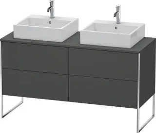 Duravit XSquare Konsolenwaschtischunterbau bodenstehend Graphit Matt 1400x548x778 mm - XS4926B4949 XS4926B4949