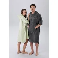KangaROOS Badeponcho Summer, ideal für Sauna, Spa & im Urlaub, Damen & Herren, Midilänge, Baumwolle, Kapuze, Surfponcho, mit Bauchtasche, 100% Baumwolle, Frottee
