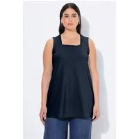 Ulla Popken Longshirt Longtop Classic Fit Carré-Ausschnitt ärmellos