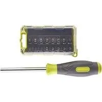 Schraubendreher RSD17PCS, mit 17-teiligem Bit-Satz grün/grau